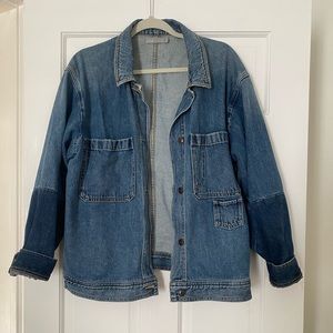 Vince Two Toned Oversized Denim Jacket